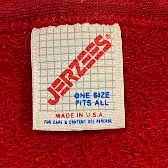 Vintage Jerzees Red Cardigan Sweater Button Up Long Sleeve One Size Fits All - Picture 6 of 7